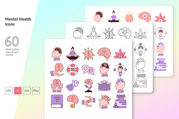Mental Health and Psychology Icon Sets for Creative Projects