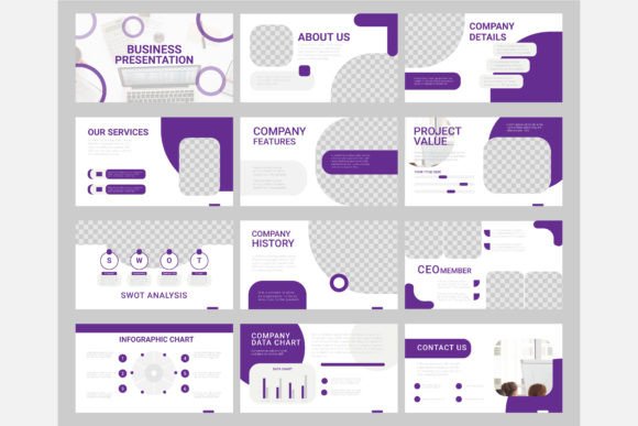 Presentation Template in Purple Color: Your Strategic Communication Canvas