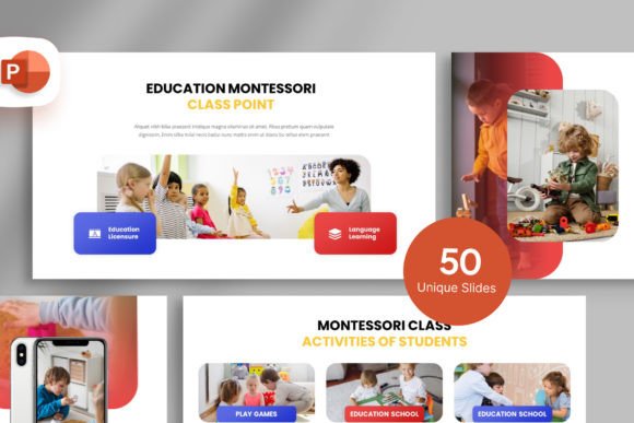 Professional Montessori Class PowerPoint for Modern Presentations
