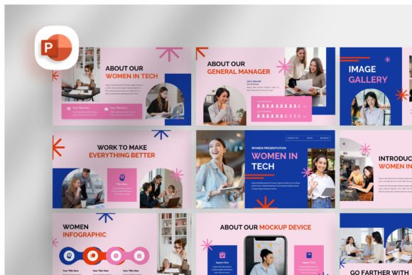 The Women in Tech PowerPoint Template: Modern Design for Professional Communication